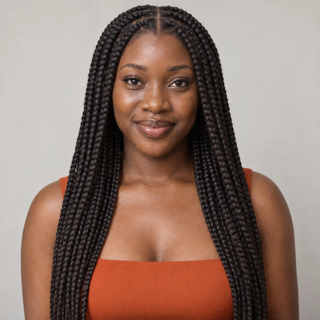 Classic box braids hairstyle
