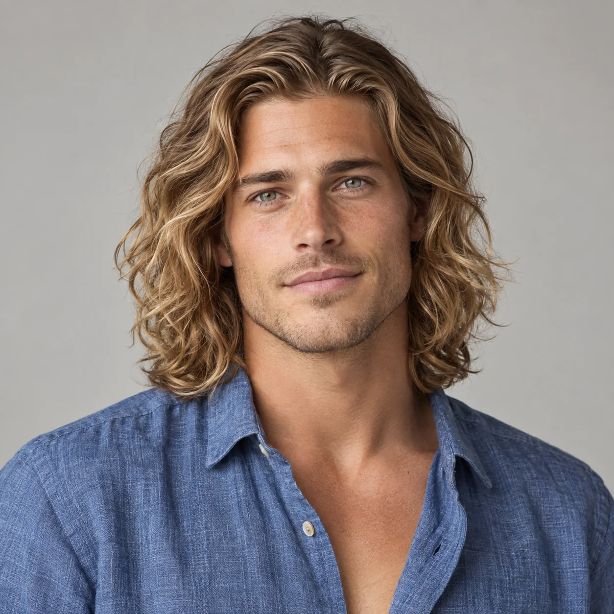 Men’s surfer waves hairstyle
